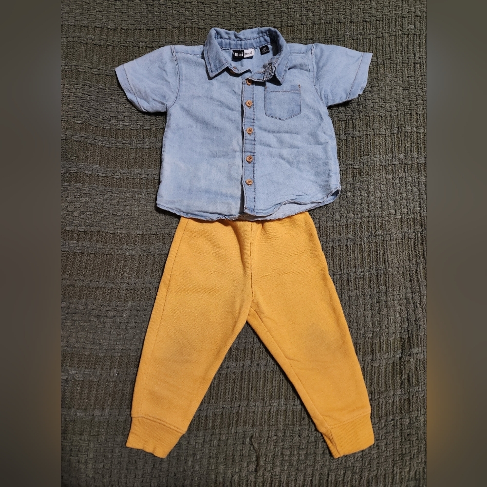 Kids Denim and Mustard Matching Set